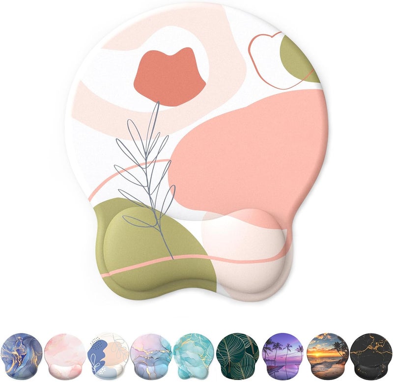 eulps Mouse Pad with Wrist Rest, Comfortable Computer Mousepad with Gel Wrist Support Smooth Surface and Non-Slip PU Base for Pain Relief, Laptop, Office & Home (Rose) - Image 1